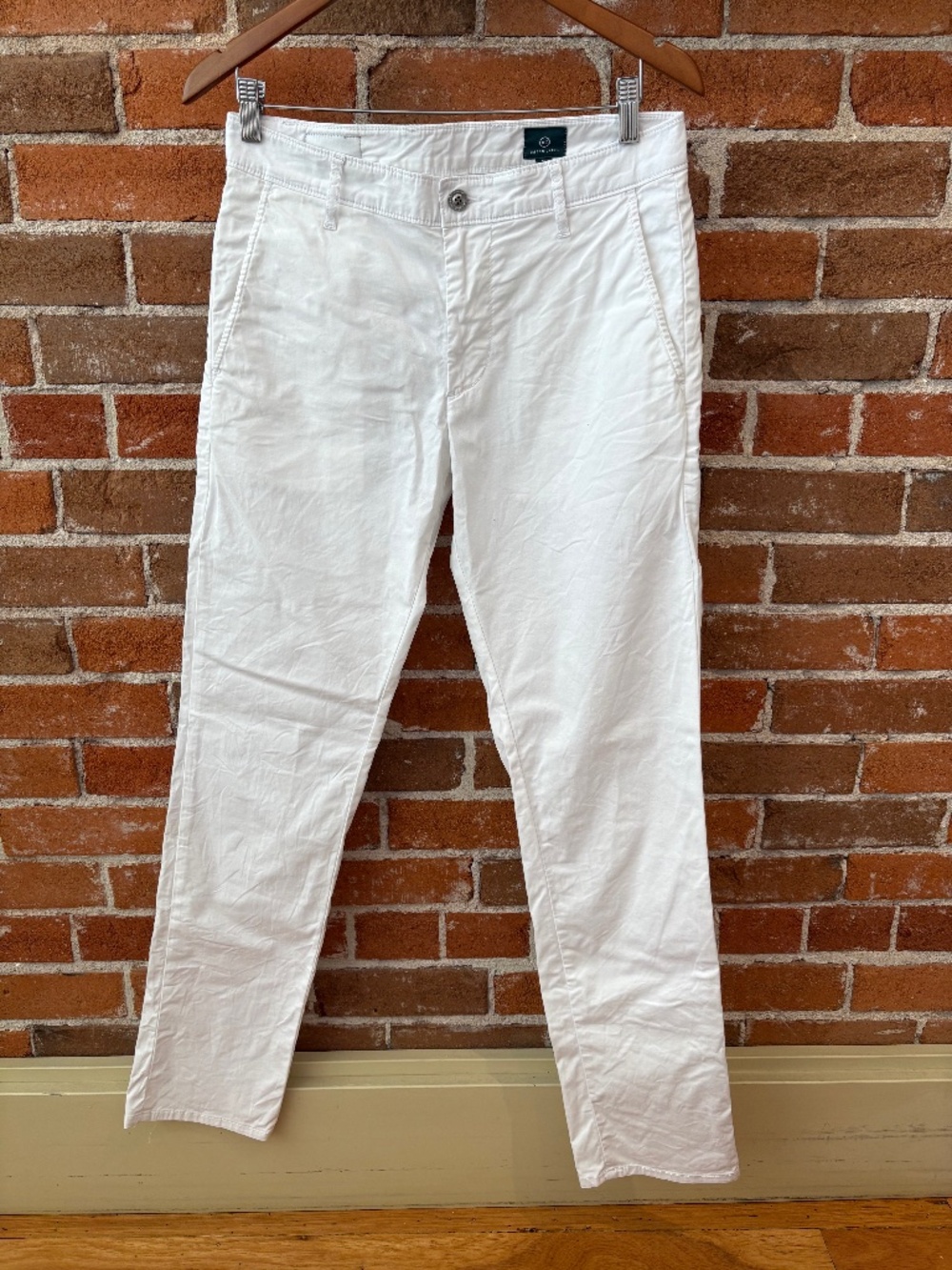 AG Green Label Women’s Cotton Stretch Chino White Size 30